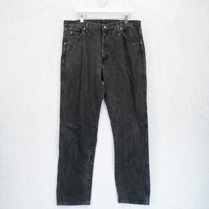 Wrangler Black Denim Jeans High Rise -38 / 32- 100% Cotton‎
